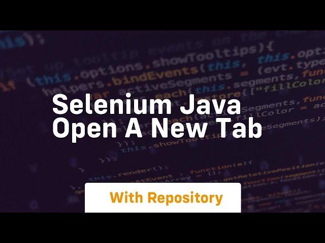 selenium java open a new tab