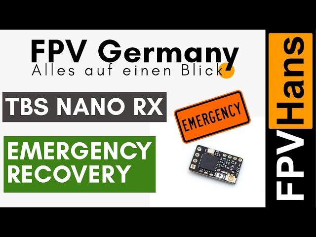 Notfall Wiederherstellung (Emergency Recovery Mode) - TBS Crossfire Nano  RX