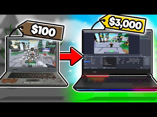 $100 Vs $3,000 Laptop In Roblox BedWars!