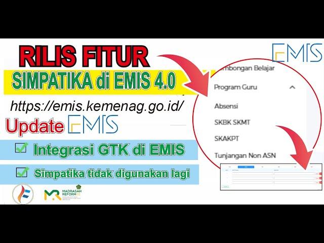 Rilis Fitur SIMPATIKA di EMIS  Update Terbaru EMIS 4.0 | Integrasi data GTK Madrasah di EMIS