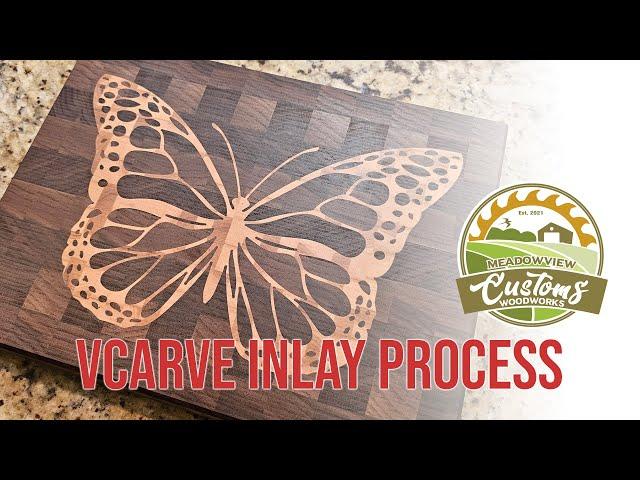 VCarve Inlay process - End Grain Cutting Board using Onefinity CNC