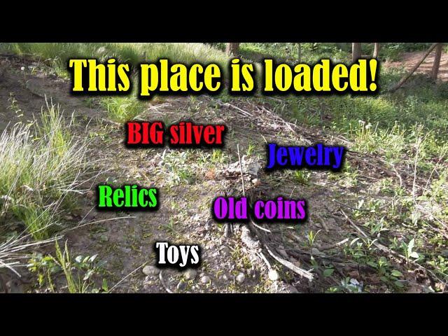 Ep 161 The park is old.  I wonder what's on the hillside?  #metaldetecting #treasure #relics