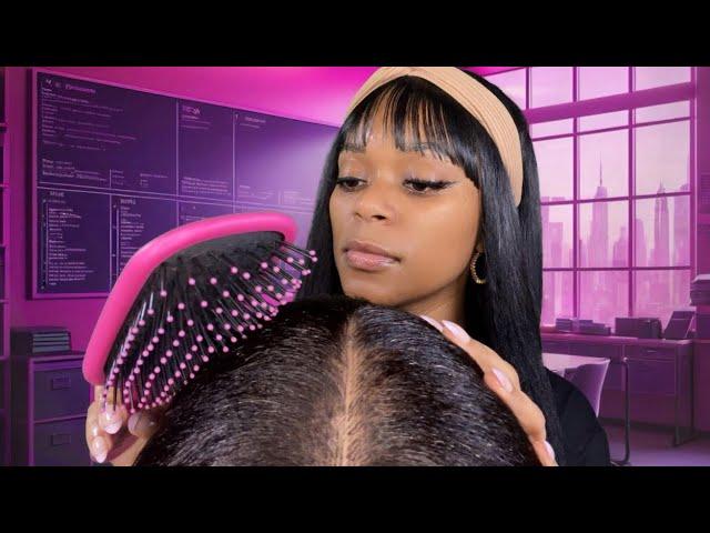 ASMR | 🩷 New Shy Girl Who Is OBSESSED With Your Hair Plays With Your Hair In Class | Scalp Check