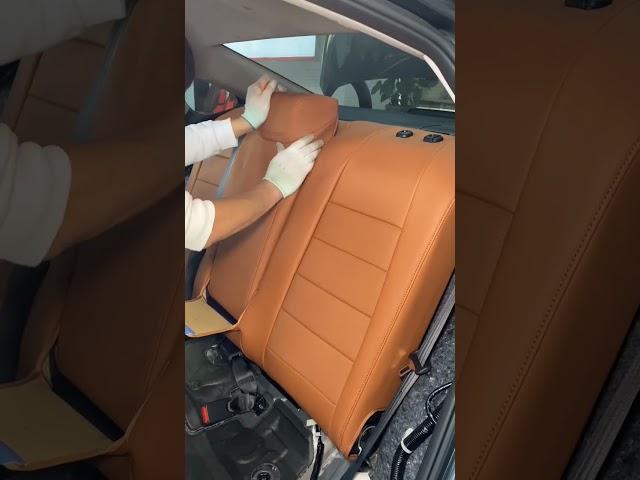 Honda Accord rear backrest with custom leather seat covers