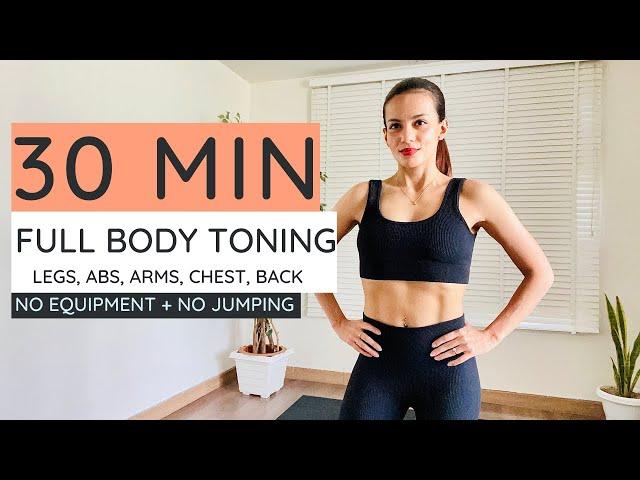 30 Minute FULL BODY TONING  Workout (No Equipment + No Jumping + No Repeat)