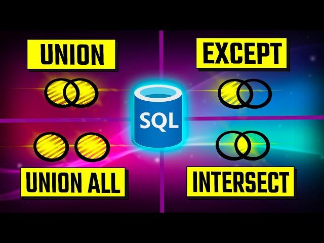 SQL Union, Union All, Except (Minus), Except | Set Operators | #SQL Course #7