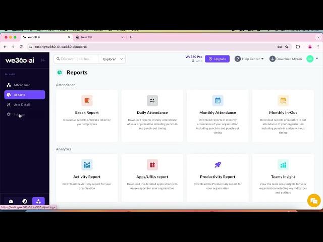 Understanding the New Navigation | Employee Monitoring Software | We360.ai