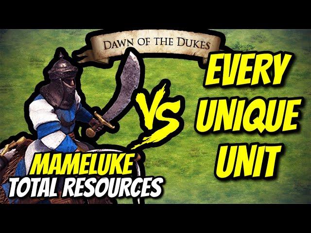 ELITE MAMELUKE vs EVERY UNIQUE UNIT (Total Resources) | AoE II: Definitive Edition