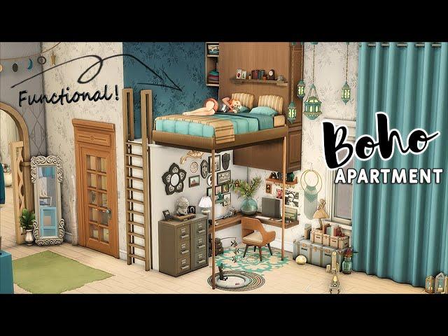  Boho Apartment • 2A Jasmine Suites | No CC | Stop Motion Build | The Sims 4 + Paranormal Stuff