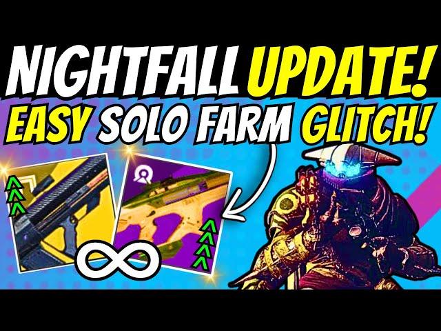 Huge Nightfall Update GLITCH For Easy Solo FARM! Exodus Crash Grandmaster & Scintillation! Destiny 2