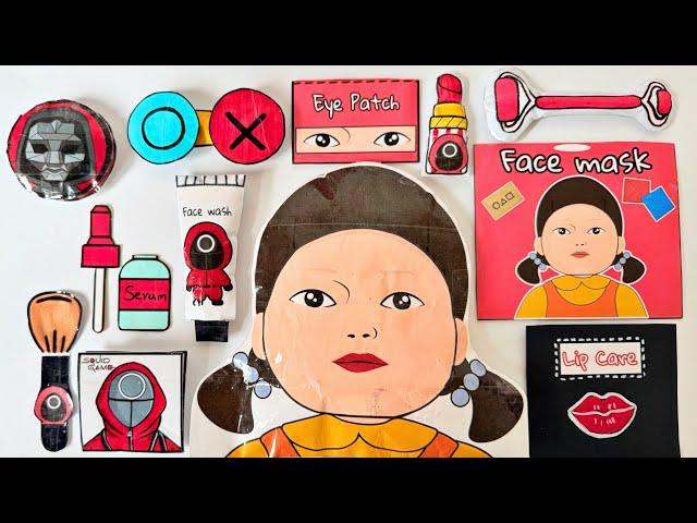 Squid Game Doll Skin Care and Makeup blind bag paper Asmr