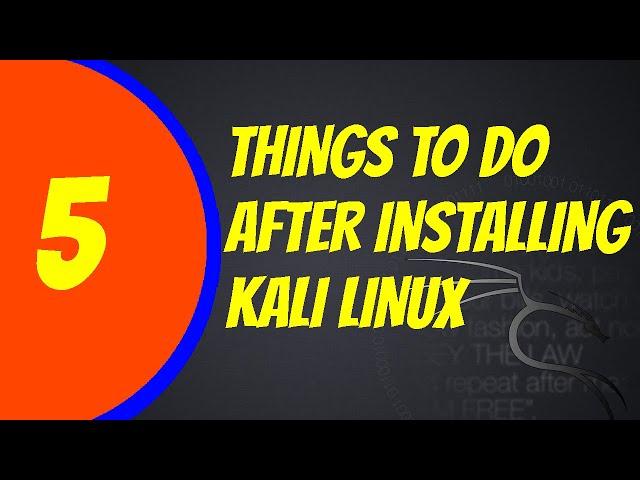 Top things to do after installing kali linux 2020