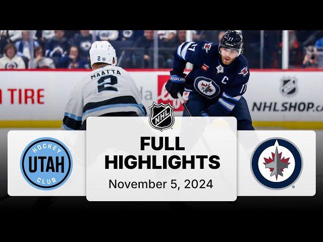 NHL Highlights | Utah Hockey Club vs. Jets - November 5, 2024