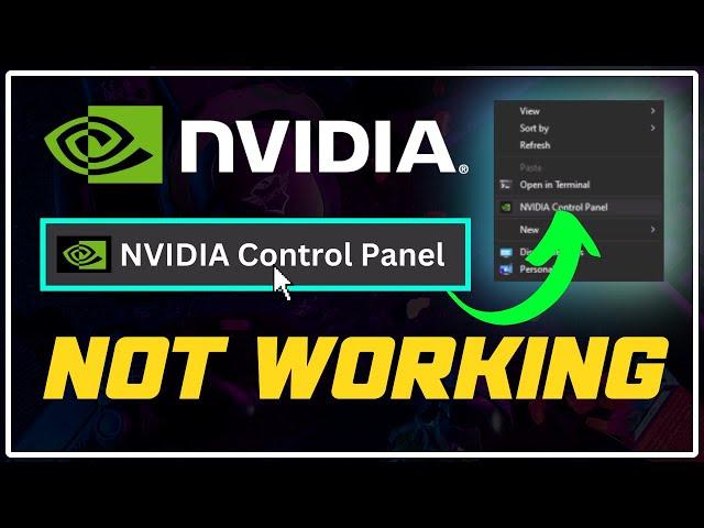 FIX NVIDIA Control Panel Not Opening | NVIDIA Control Panel Not Working / Won't Open [Windows 11/10]