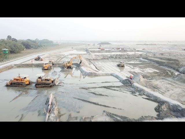 sand filling in the NPP Rooppur area carried out by RoinWorld