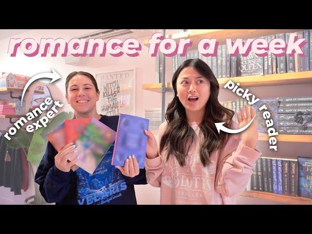 romance bookstore owner controls my reads for a week! (as a picky romance reader) 