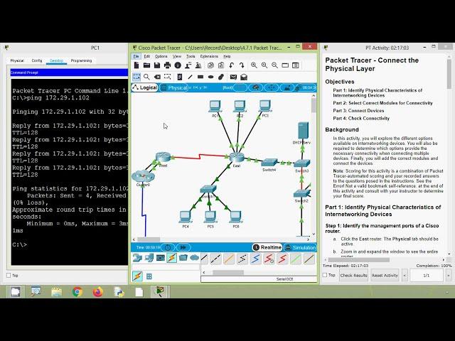 4.7.1 Packet Tracer - Connect the Physical Layer