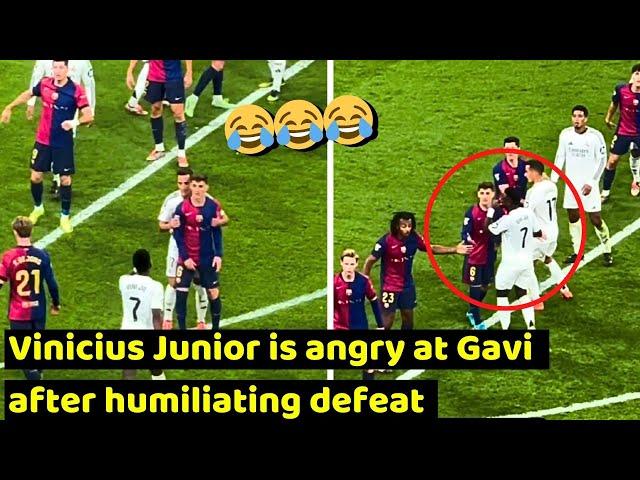 Vinicius Junior is angry at Gavi after humiliating defeat in Real Madrid Vs Barcelona 0-4