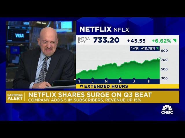 Cramer says Netflix is so far ahead using AI for ads, sees 30% stock