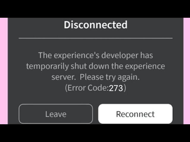 How to fix Roblox error code 273