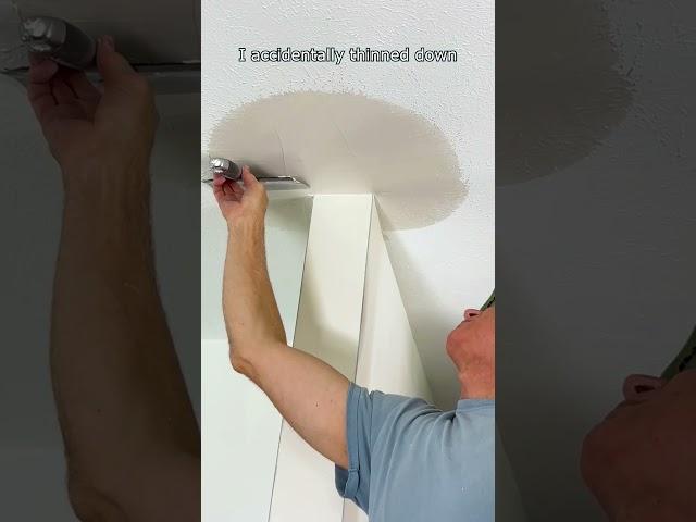 DIY Drywall Repair Making a Ceiling Patch Disappear with Perfect Texture #diy #letsfixit #shorts