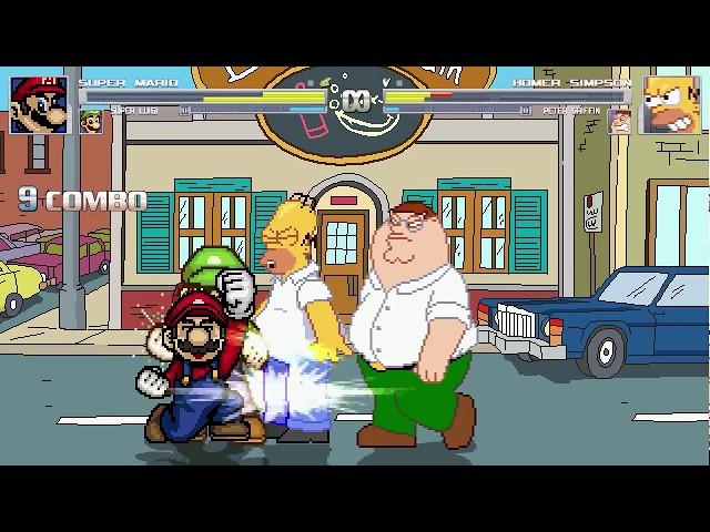 AN Mugen Request #1350: Super Mario & Super Luigi VS Homer Simpson & Peter Griffin