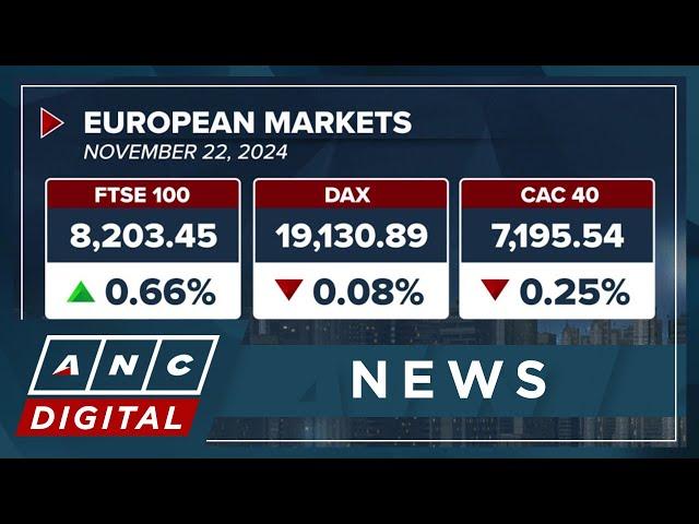 European markets mostly lower weighed by flash PMI data from Germany, broader Eurozone | ANC