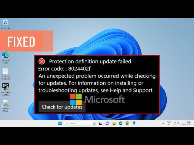 How To Fix Protection Definition Update Failed Error 8024402f in Windows 11