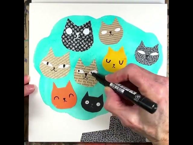 How to Create Cut Paper Cat Head Hair