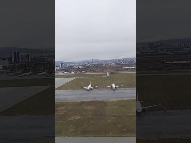 Landing at Sofia airport in Bulgaria with clear visibility