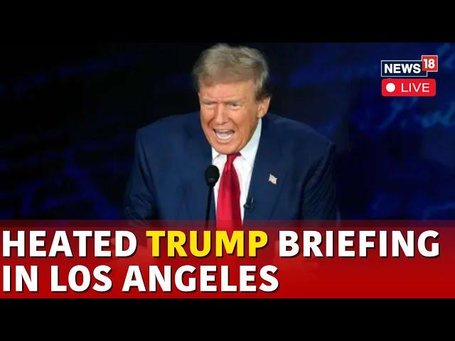 Trump Latest News LIVE : Holds Press Conference At His Los Angeles Golf Club | US Elections | N18G