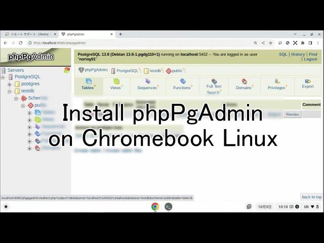 Install phpPgAdmin on Chromebook Linux