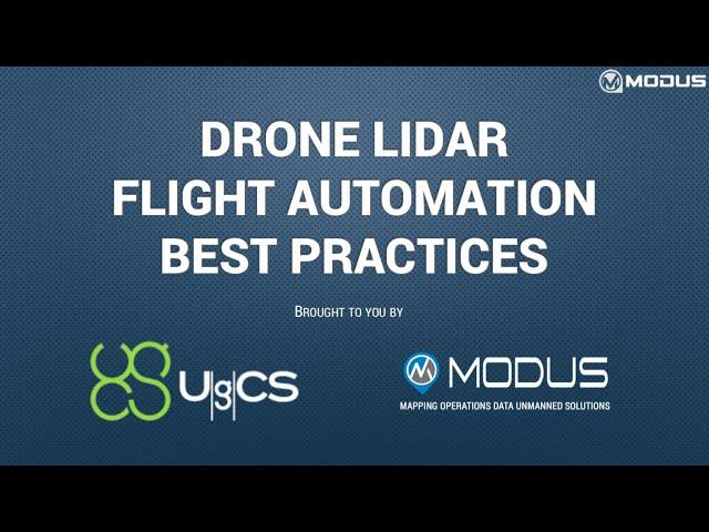 Drone-based LiDAR mission planning and data collection with UgCS