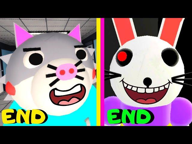 Roblox - All 5 Endings - 2 Piggy Games!