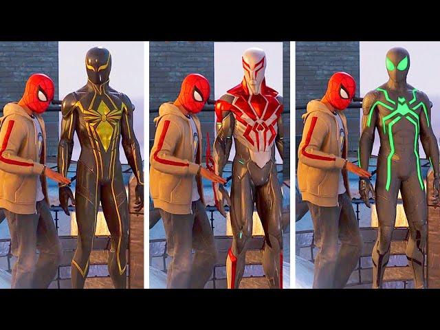 Marvel's Spider-Man Remastered - Peter Teaches Miles How to Swing Scene With Every Suits