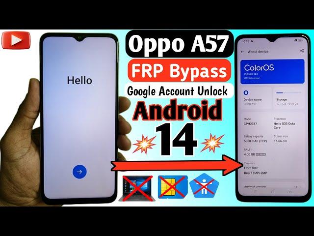 Oppo A57 FRP Bypass Android 14 | All Oppo / Realme / OnePlus FRP Bypass Andoid 14 | 2024 Update