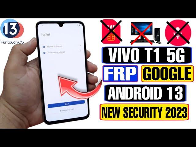 VIVO T1 5G FRP Bypass Android 13 | Reset Option Not Working | Without PC New Method 2023