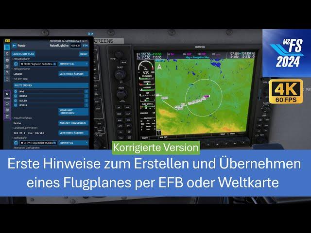 Erste Hinweise zum Erstellen eines Flugplanes via EFB oder Weltkarte | MSFS 2024