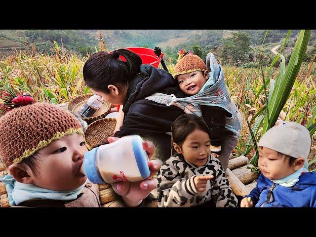 5 days 17 year old single mother takes care of her baby in a house on the mountain