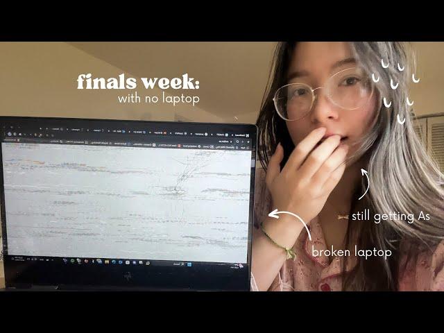 getting through finals week without a laptop | study vlog