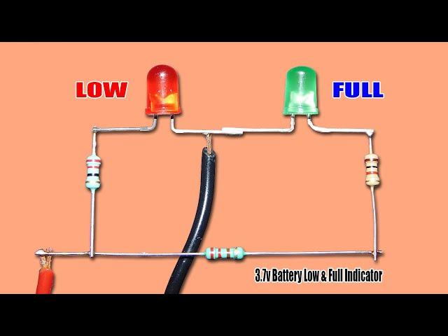 3.7v Lithium Battery Charge Low & Full Indicator Circuit