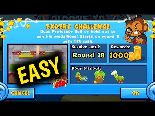 How to Beat The New Professor Evil Expert Challenge Week 52 Round 18 Easy BTD BATTLES... 