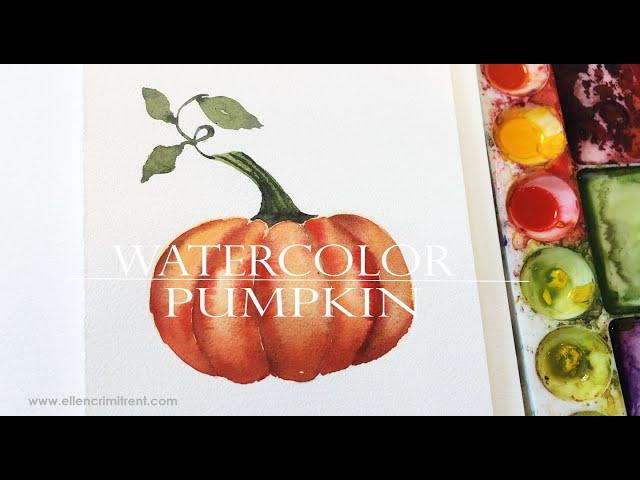 EASY Watercolor Pumpkin Tutorial for Beginners / Step by Step