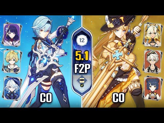 F2P C0 Eula Hypercarry & C0 Navia Xilonen Team | NEW Spiral Abyss 5.1 | Floor 12 | Genshin Impact