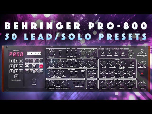 Behringer Pro-800: Retro/Vintage Lead Presets. Demo. No talk