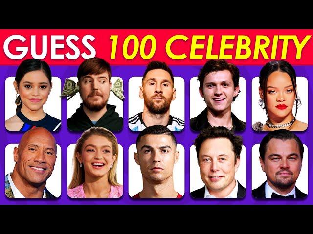 Guess the Celebrity in 3 Seconds | 100 Most Famous People in the World