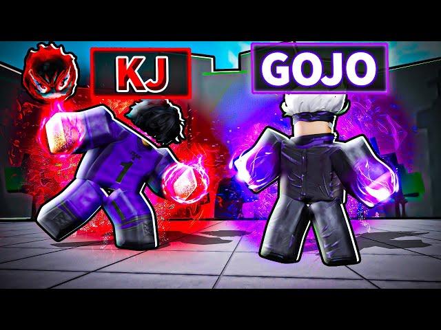 KJ VS GOJO in Roblox The Strongest Battlegrounds