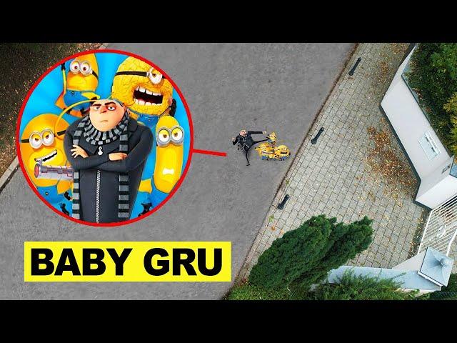 DRONE CATCHES GRU AND MEGA MINIONS IN REAL LIFE from DESPICABLE ME 4!