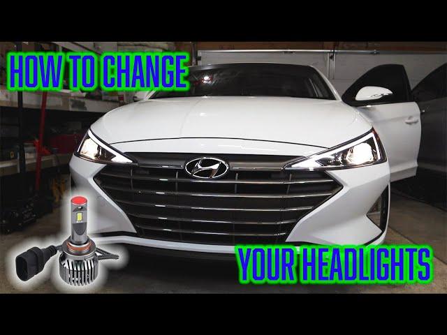 2017-2020 Hyundai Elantra headlight bulb replacement | LED Bulb Upgrade