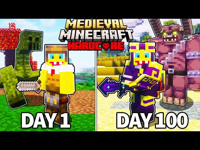 I Survived 100 Days In MEDIEVAL MINECRAFT Hardcore 1.20.1